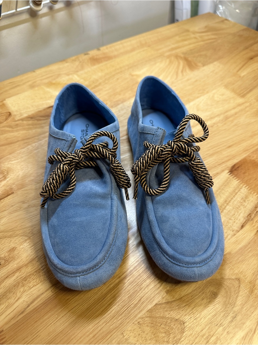 Charlotte Stone Ryan Loafer Size 10- Color: Powder. Blue suede shoes!
